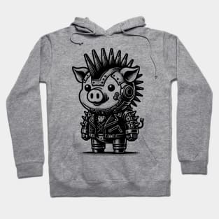 Gothic Punk Pig Hoodie